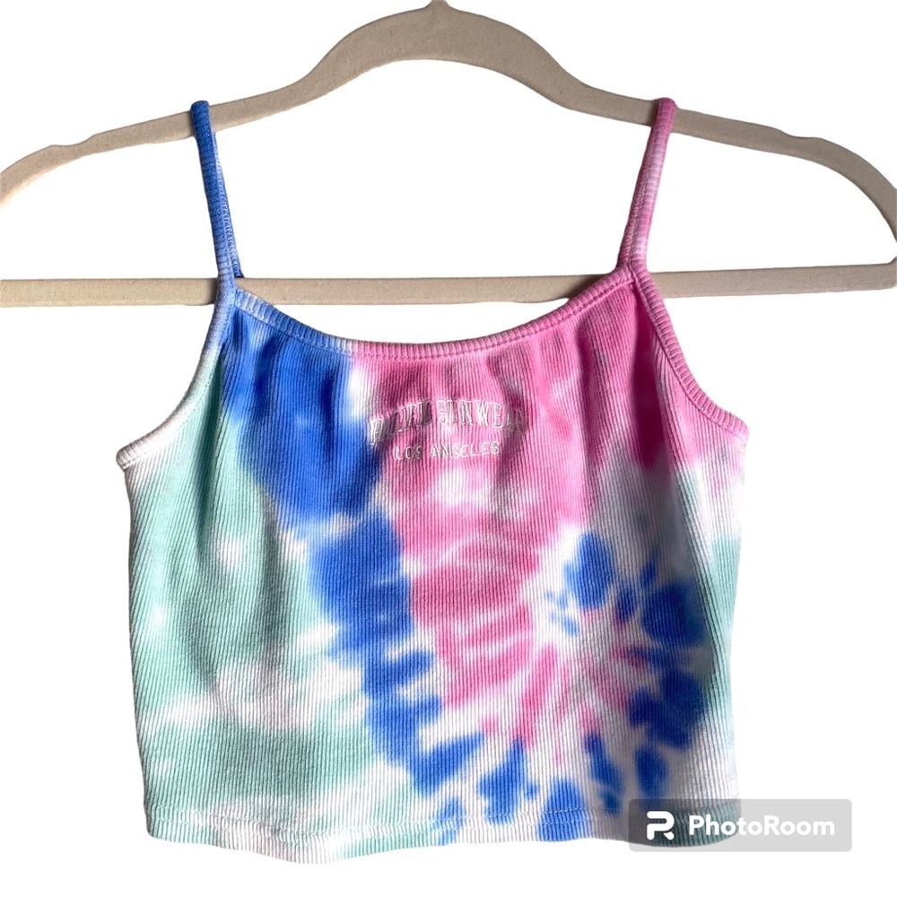 Tie-dye Pacsun ribbed cropped tank top